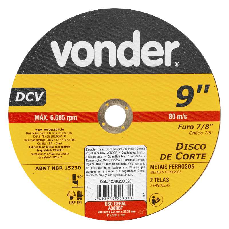 DISCO CORTE 9POL DCV VONDER